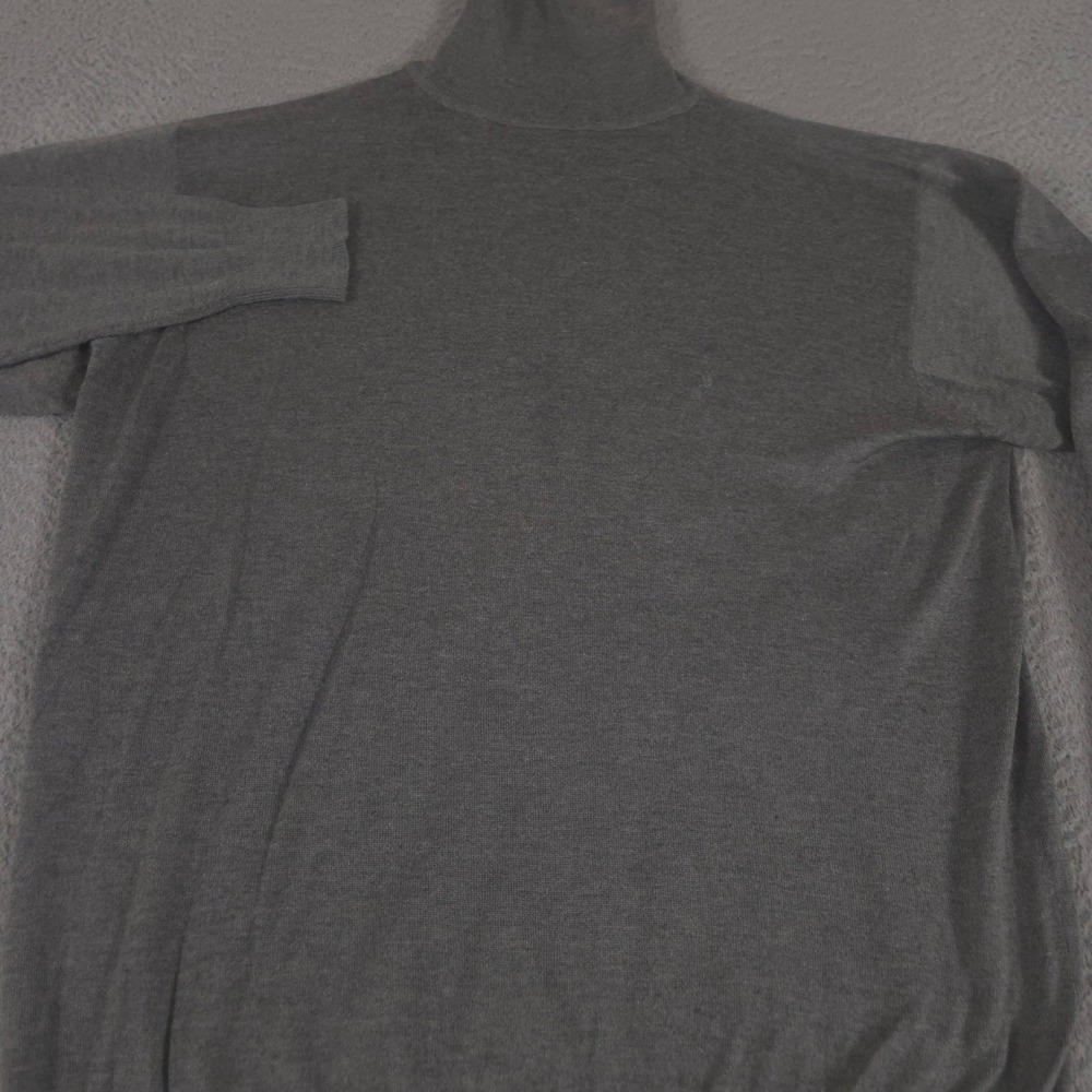 Neiman Marcus Sweater Mens XL Gray Silk Cashmere Fine Knit Turtleneck Luxury 90s